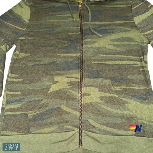 Aviator Nation Bolt Zip Hoodie Camo Lightning Graphic Full Zip Sweatshirt Med - Picture 7 of 16